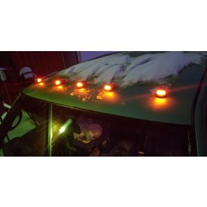 1007472 LoPro Wireless Solar Powered Truck CAB Amber LED Light 5 Piece Roof System Easy Installation No Drilling No Wiring Upgrade Your Truck Lights